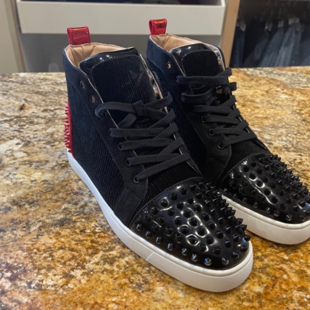 Christian Louboutin black spikes High tops